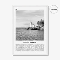 Friday Harbor Print Black and White, Friday Harbor Wall Art, Friday Harbor Poster, Friday Harbor Photo, Friday Harbor Map, Washington, USA