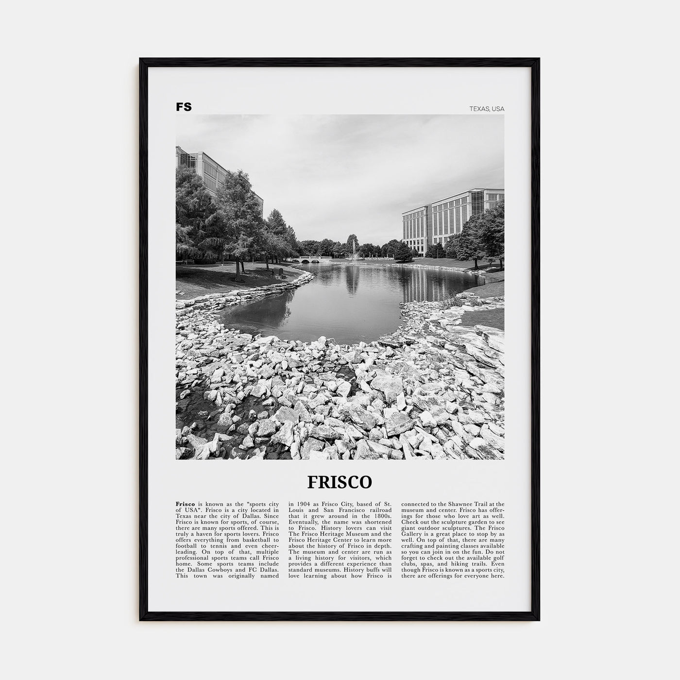 Frisco Travel B&W Poster