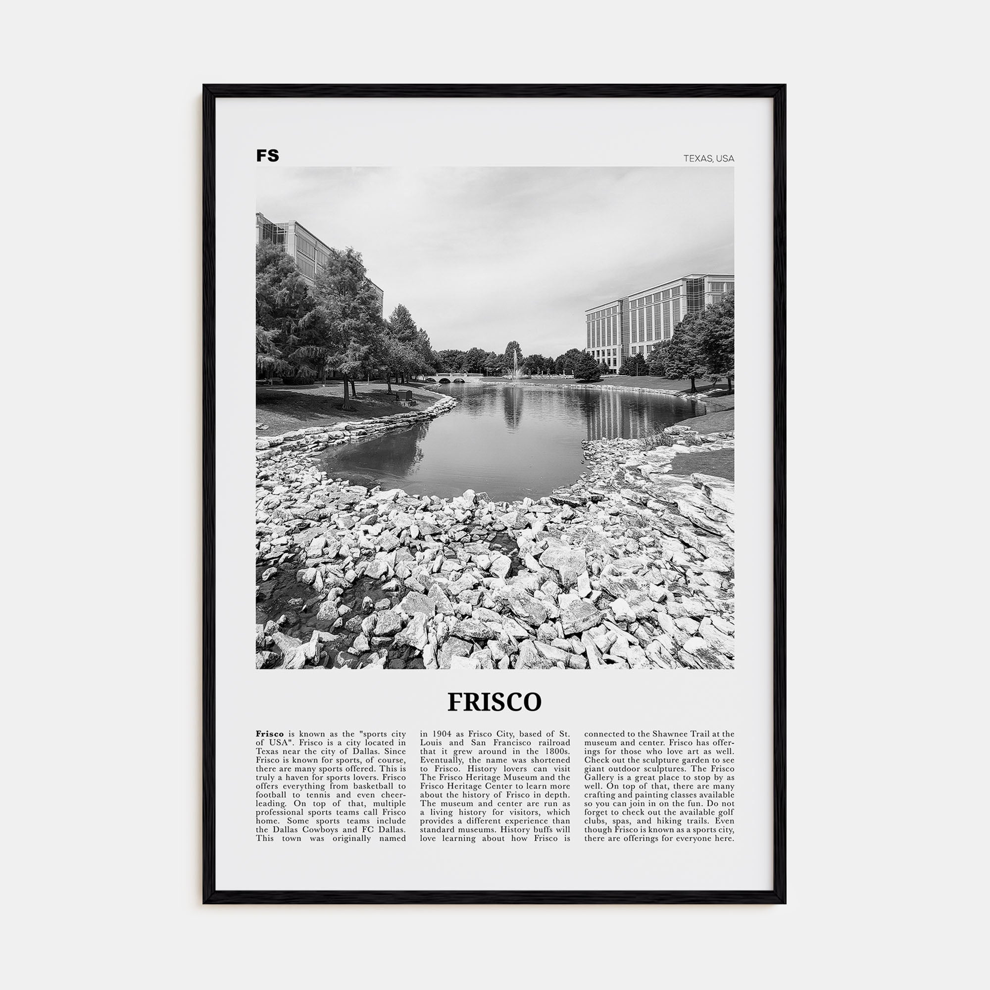 Frisco Travel B&W Poster