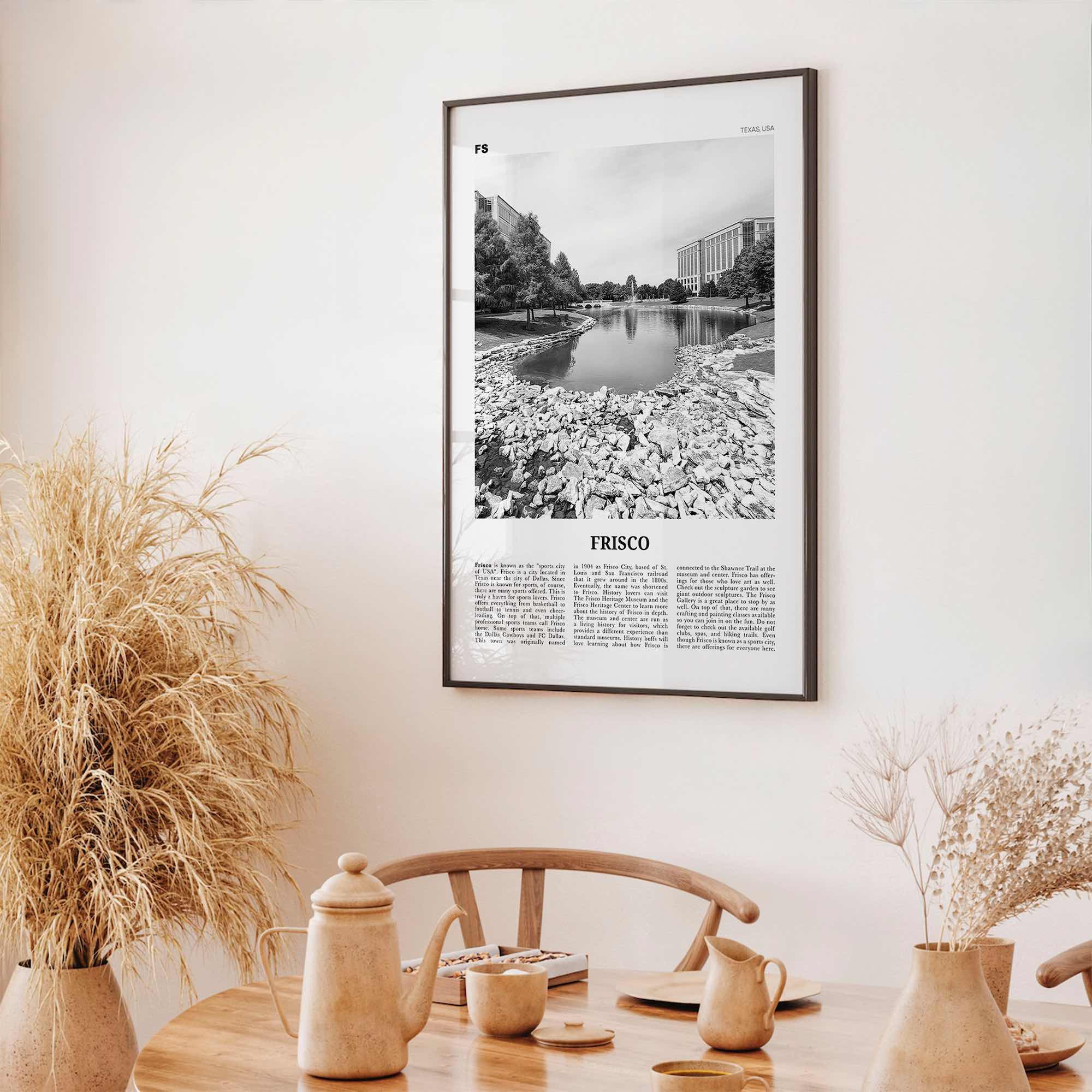 Frisco Print Black and White, Frisco Wall Art, Frisco Poster, Frisco Photo, Frisco Wall Décor, Texas, USA, United States
