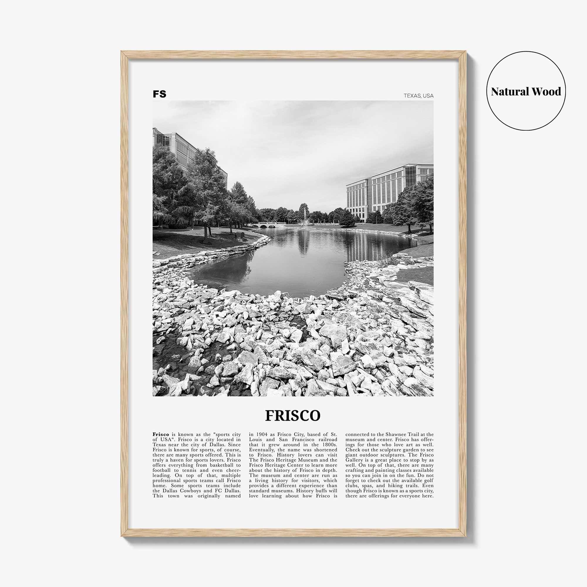 Frisco Print Black and White, Frisco Wall Art, Frisco Poster, Frisco Photo, Frisco Wall Décor, Texas, USA, United States