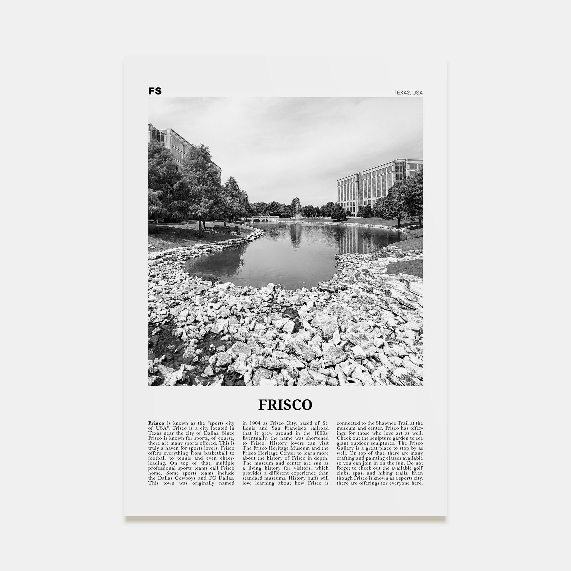 Frisco Travel B&W Poster