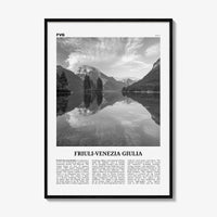 Friuli Venezia Giulia Print Black and White, Friuli-Venezia Giulia Wall Art, Friuli-Venezia Giulia Poster, Photo, Wall Décor, Map