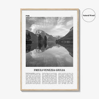 Friuli Venezia Giulia Print Black and White, Friuli-Venezia Giulia Wall Art, Friuli-Venezia Giulia Poster, Photo, Wall Décor, Map