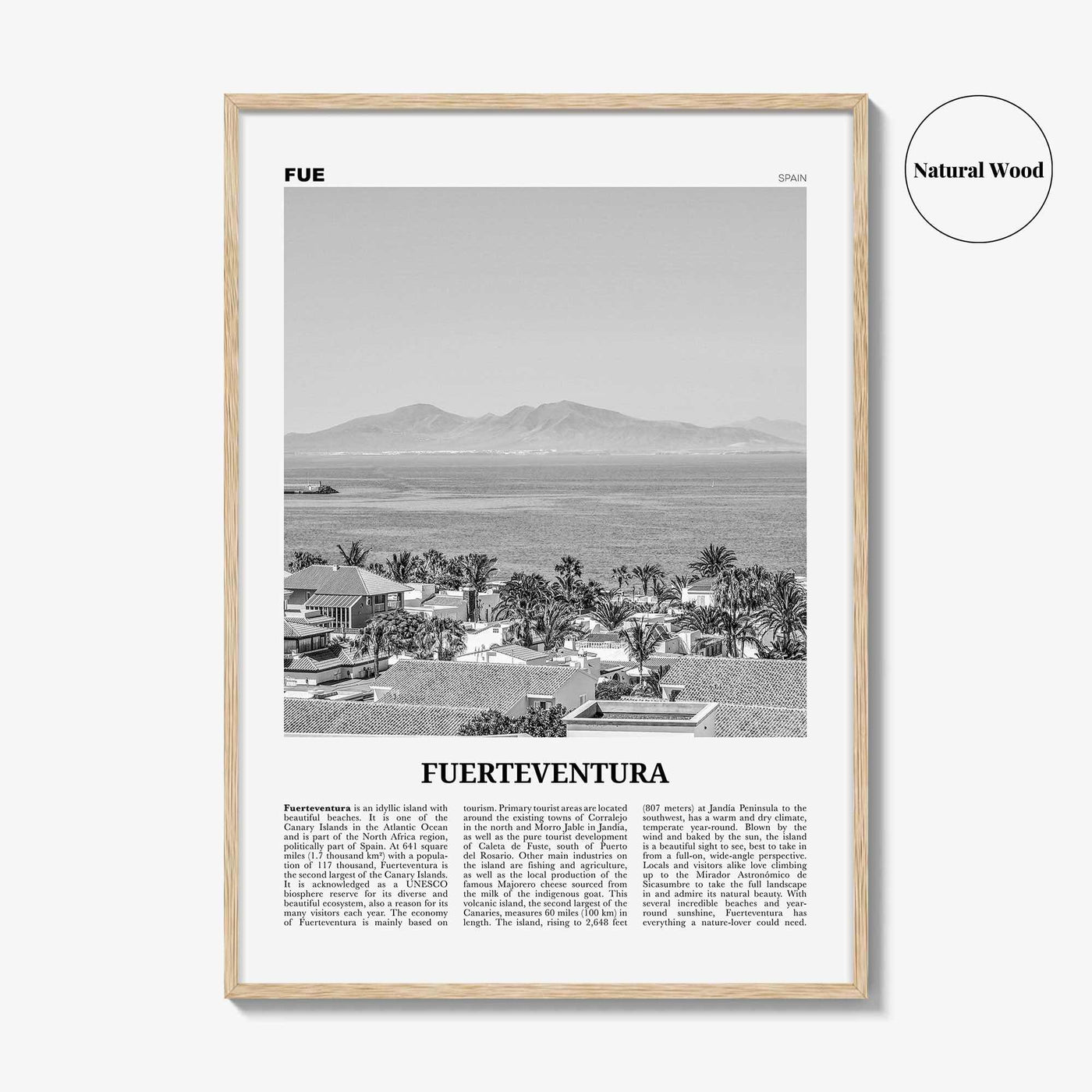 Fuerteventura Print Black and White, Fuerteventura Wall Art, Fuerteventura Poster, Fuerteventura Photo, Spain, España, Europe