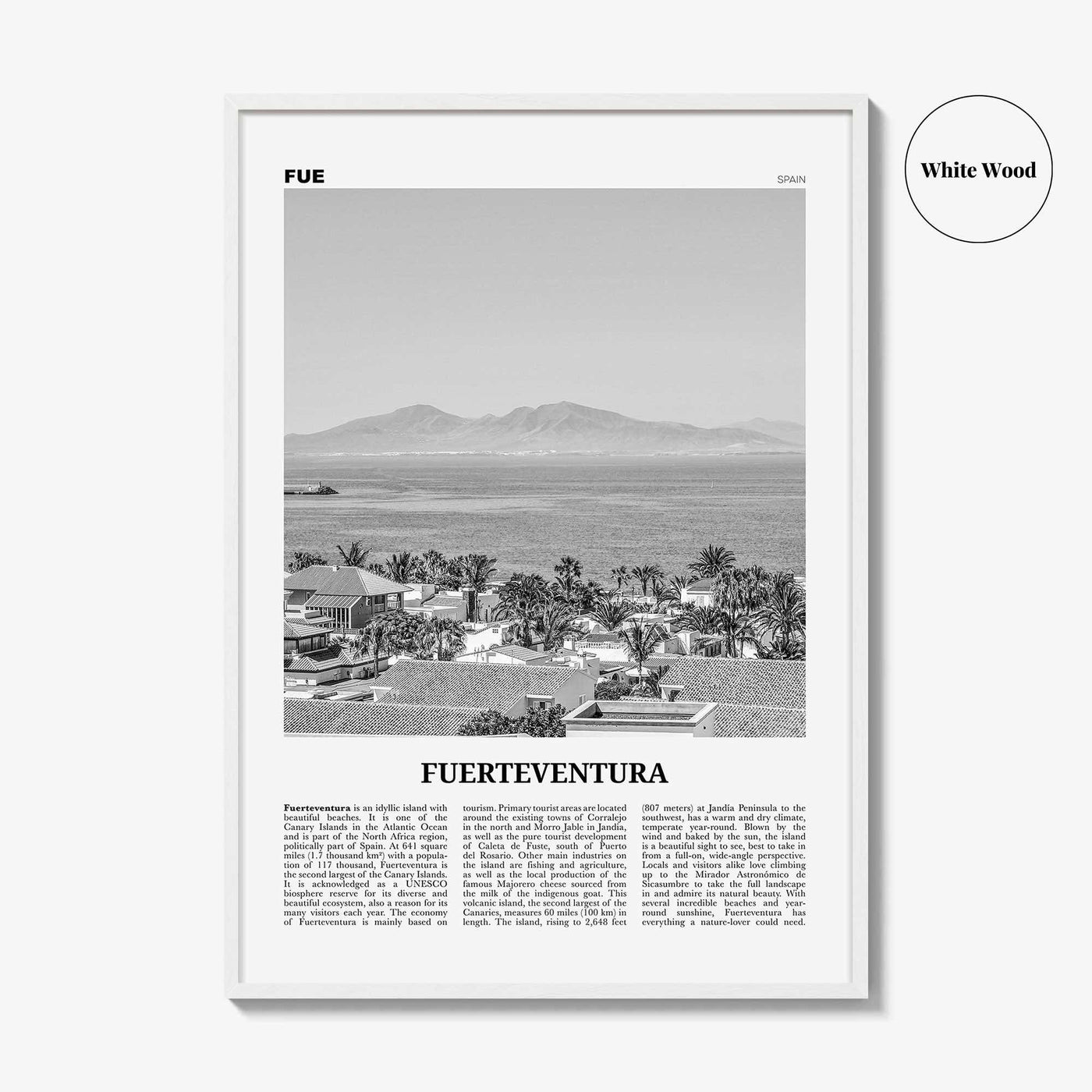 Fuerteventura Print Black and White, Fuerteventura Wall Art, Fuerteventura Poster, Fuerteventura Photo, Spain, España, Europe