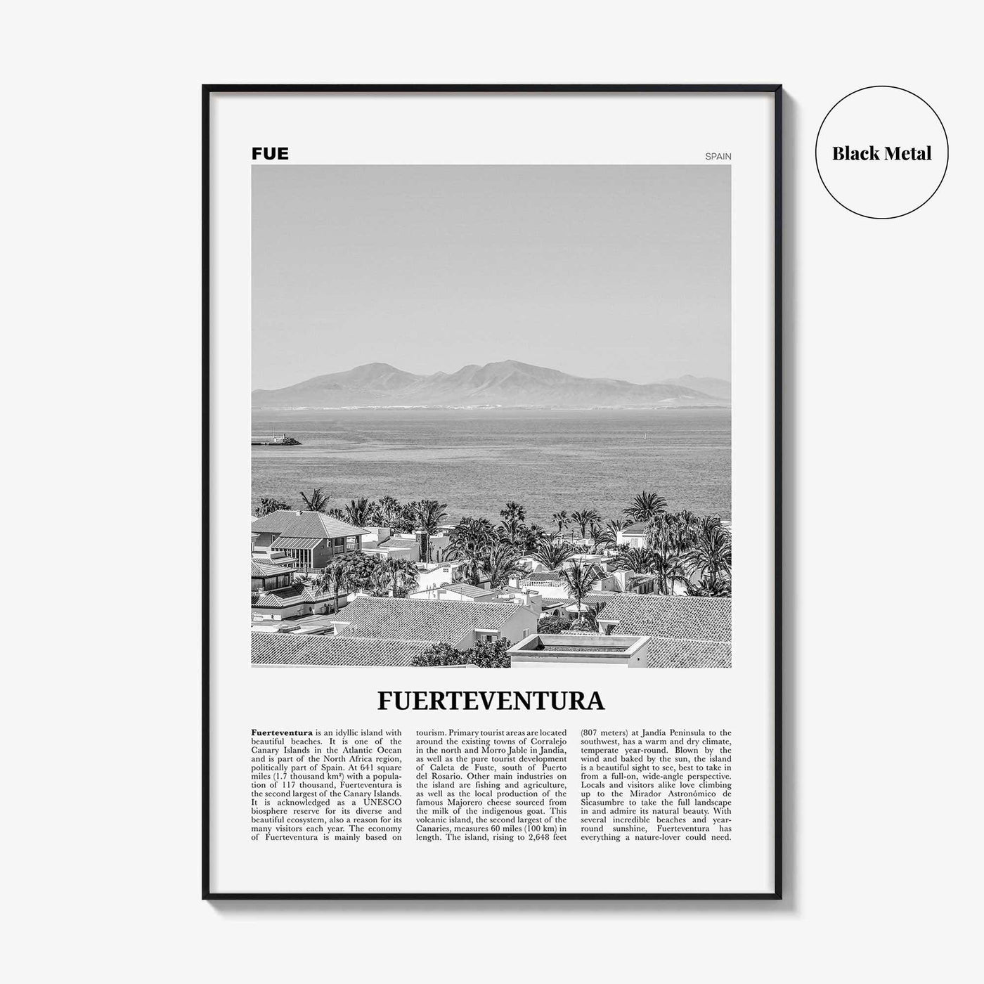 Fuerteventura Print Black and White, Fuerteventura Wall Art, Fuerteventura Poster, Fuerteventura Photo, Spain, España, Europe
