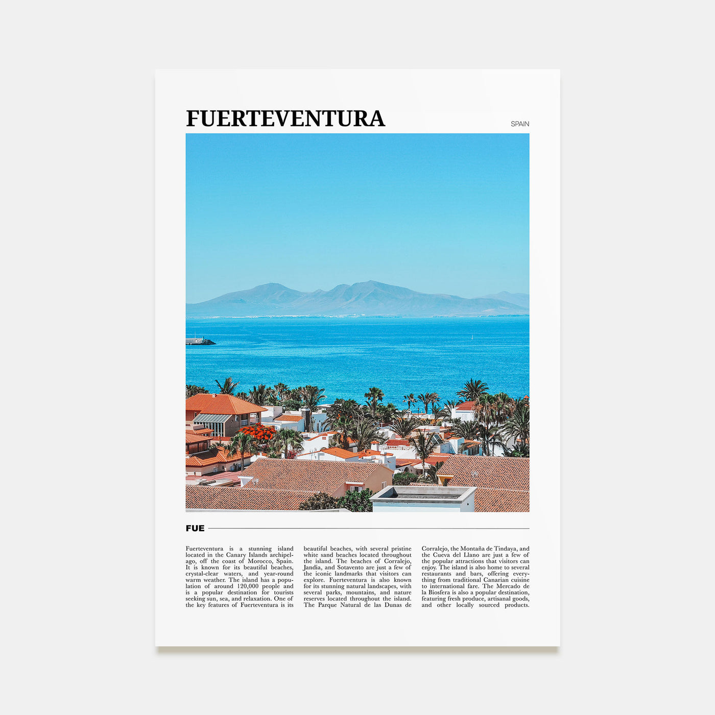 Fuerteventura Travel Color Poster