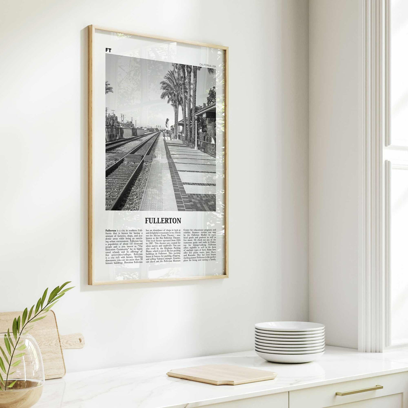 Fullerton Print Black and White, Fullerton Wall Art, Fullerton Poster, Fullerton Photo, Fullerton Wall Décor, California, USA, United States