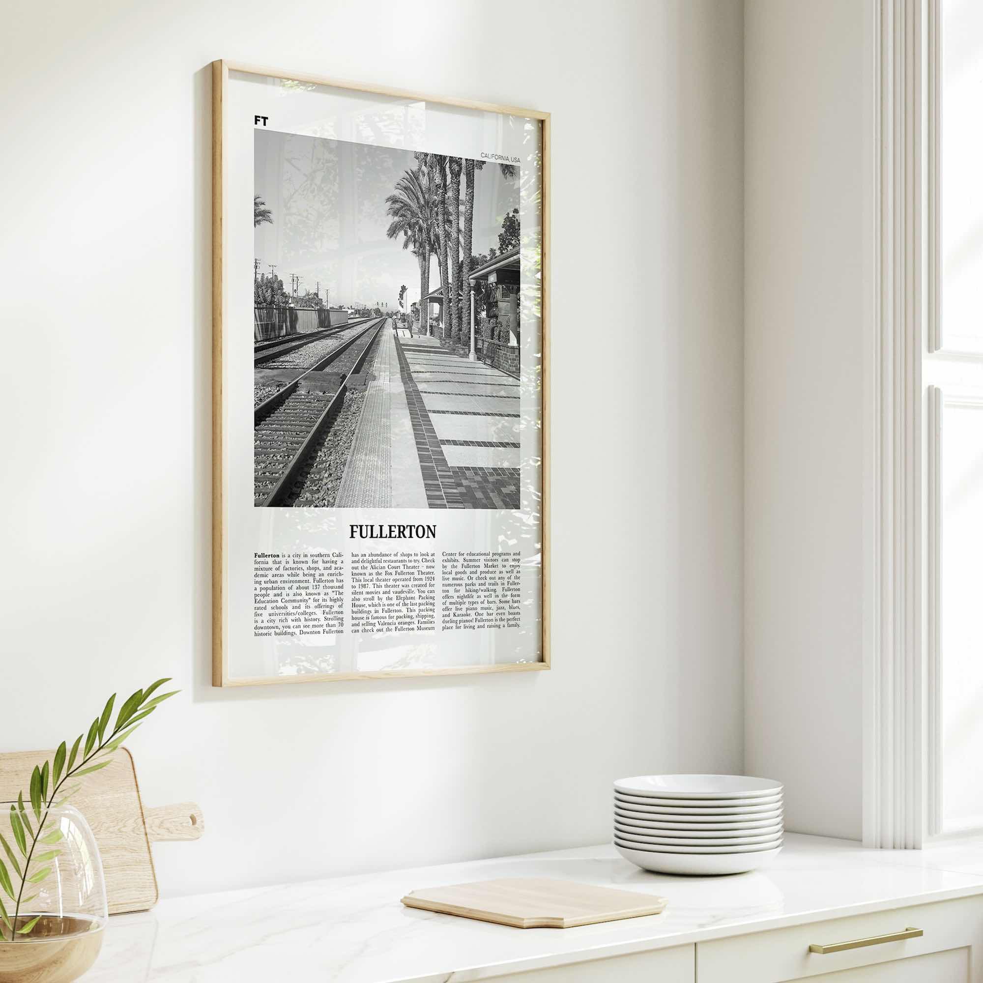 Fullerton Print Black and White, Fullerton Wall Art, Fullerton Poster, Fullerton Photo, Fullerton Wall Décor, California, USA, United States