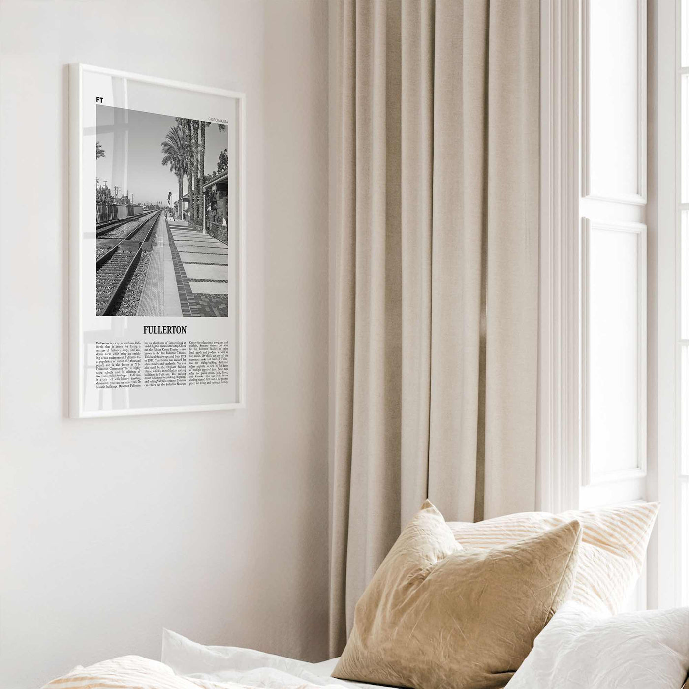 Fullerton Print Black and White, Fullerton Wall Art, Fullerton Poster, Fullerton Photo, Fullerton Wall Décor, California, USA, United States