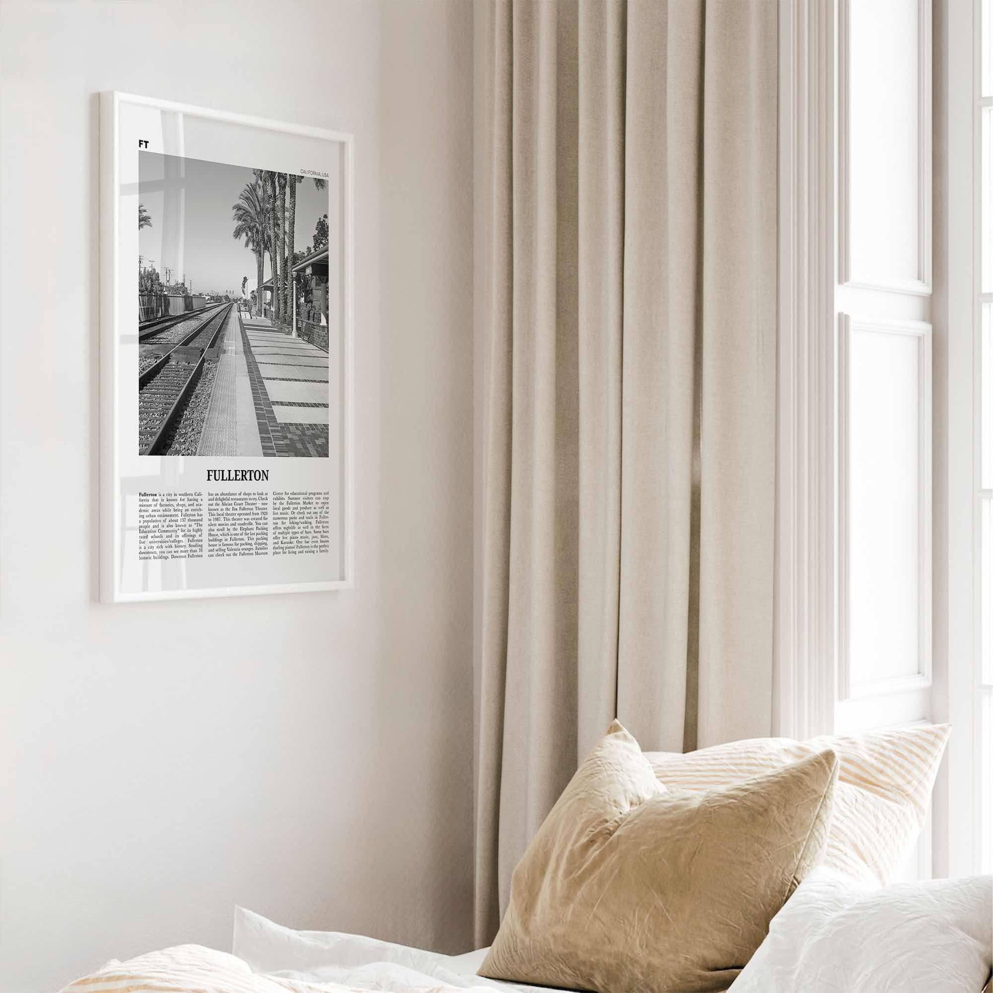 Fullerton Print Black and White, Fullerton Wall Art, Fullerton Poster, Fullerton Photo, Fullerton Wall Décor, California, USA, United States