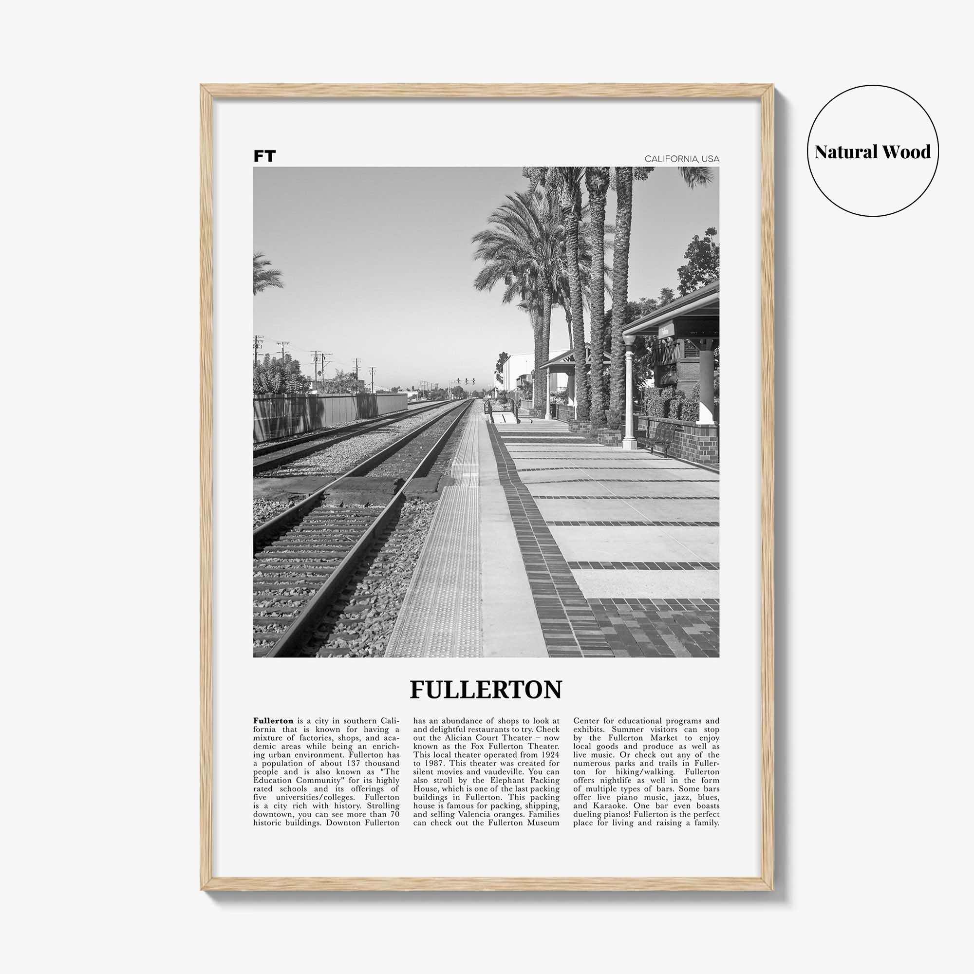 Fullerton Print Black and White, Fullerton Wall Art, Fullerton Poster, Fullerton Photo, Fullerton Wall Décor, California, USA, United States