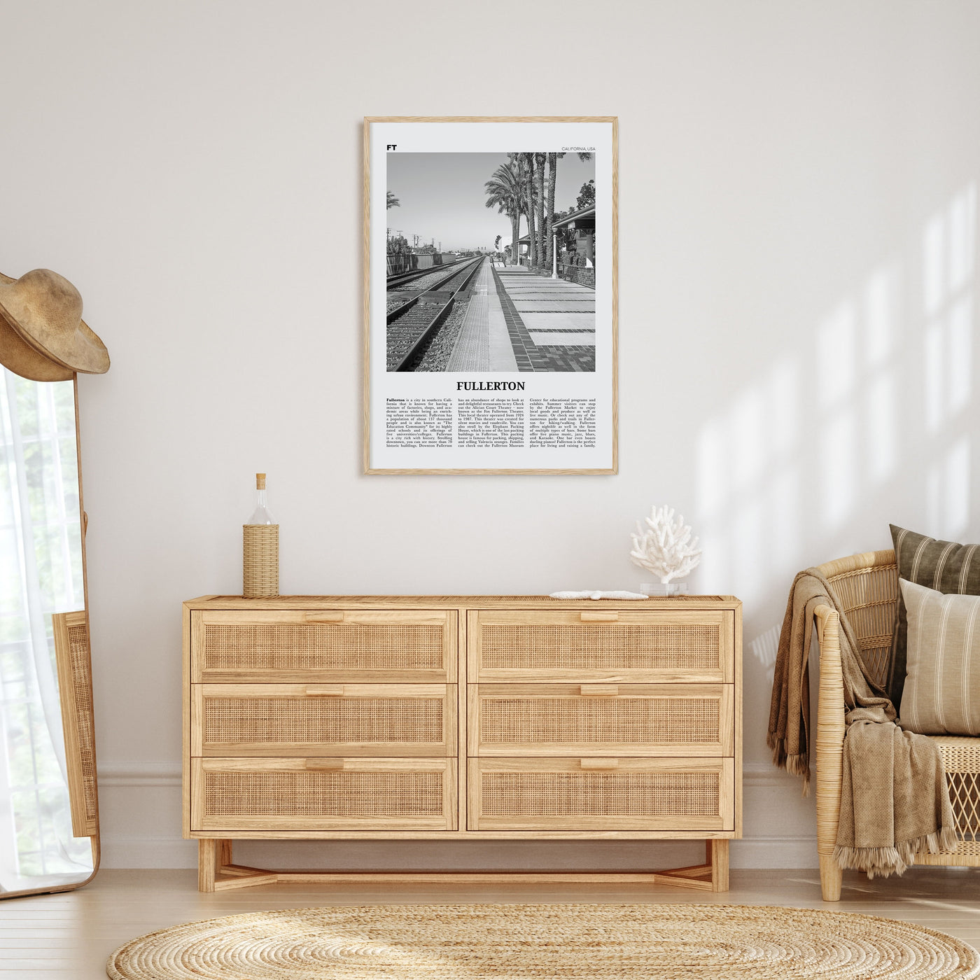 Fullerton Travel B&W Poster