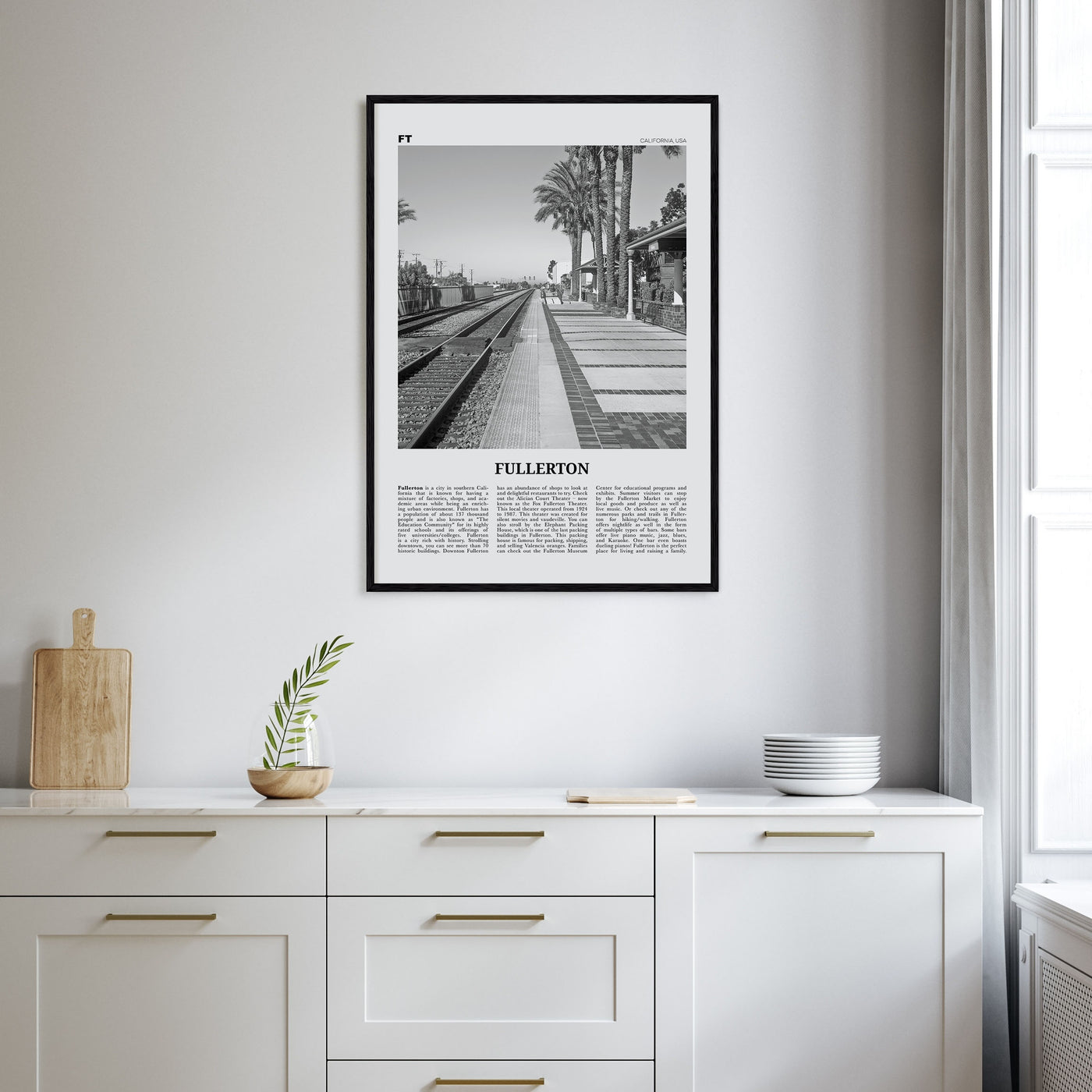 Fullerton Travel B&W Poster