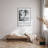 Funafuti Travel B&W Poster