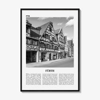Furth Print Black and White, Fürth Wall Art, Fürth Poster, Fürth Photo, Fürth Wall Décor, Fürth Map, Germany
