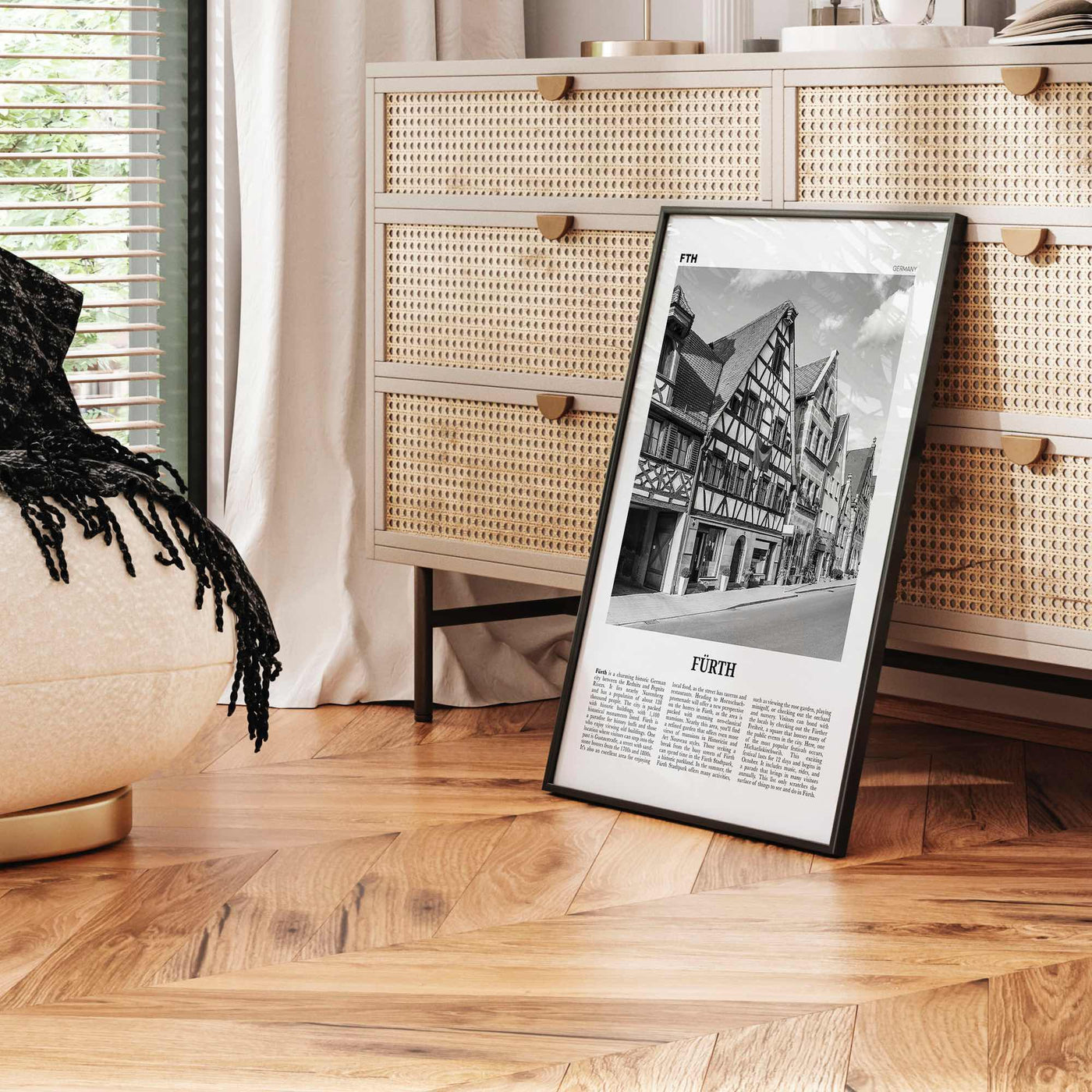 Furth Print Black and White, Fürth Wall Art, Fürth Poster, Fürth Photo, Fürth Wall Décor, Fürth Map, Germany