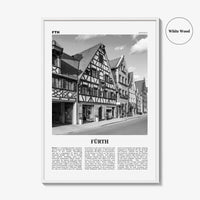 Furth Print Black and White, Fürth Wall Art, Fürth Poster, Fürth Photo, Fürth Wall Décor, Fürth Map, Germany