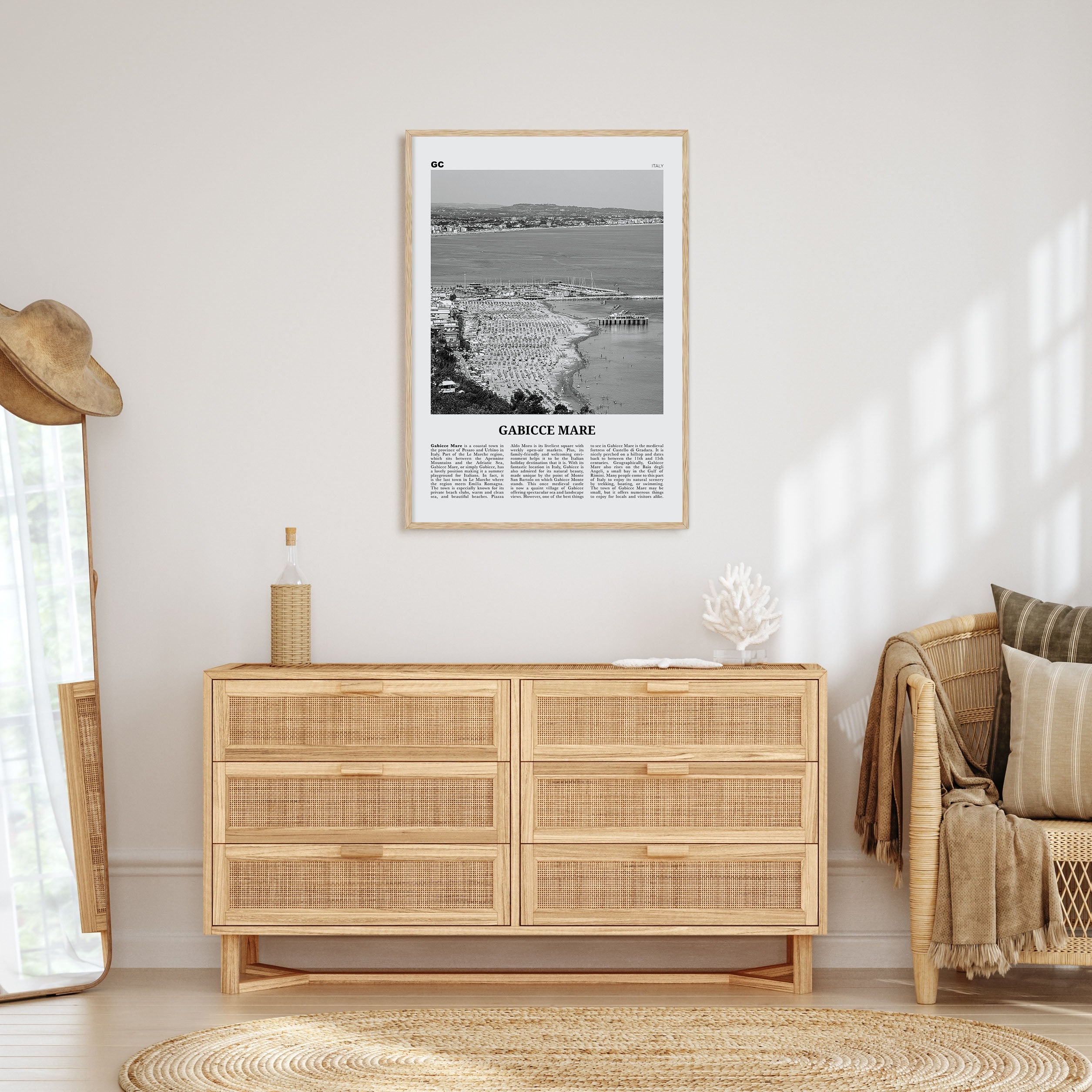 Gabicce Mare Travel B&W Poster