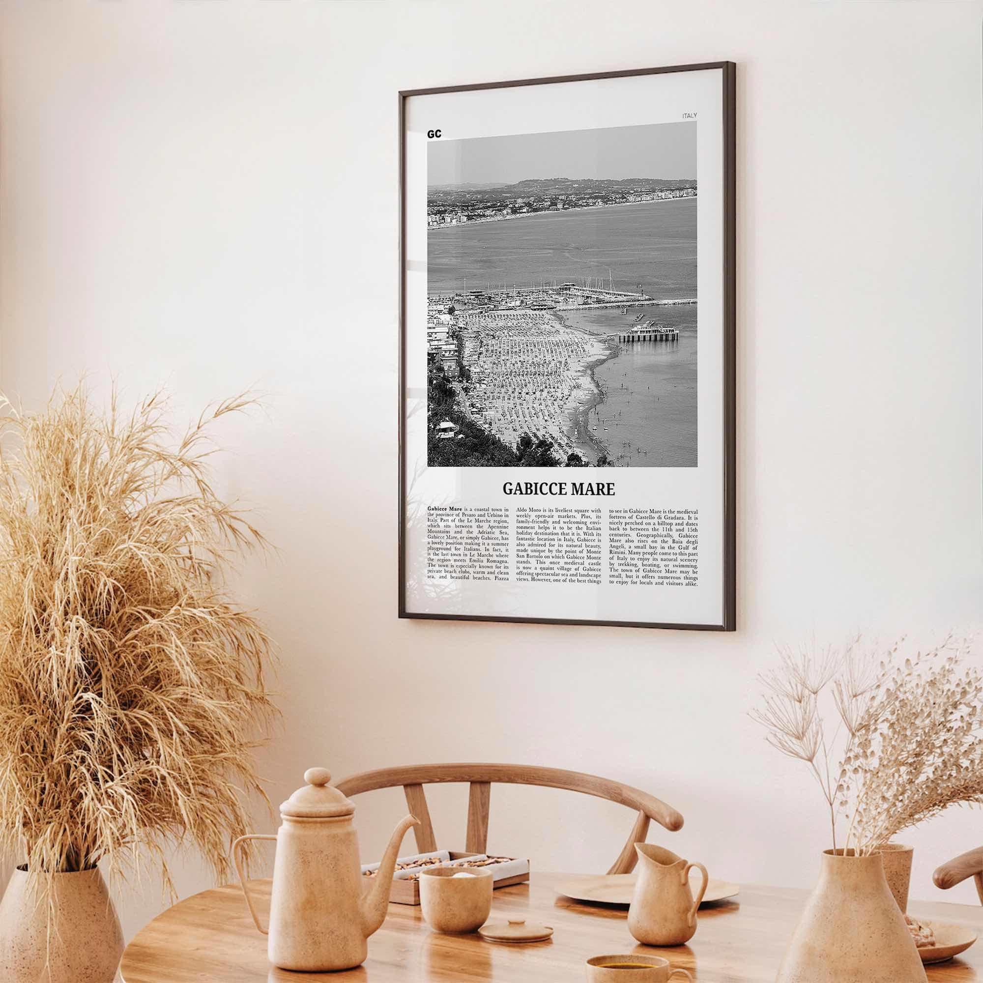 Gabicce Mare Print Black and White, Gabicce Mare Wall Art, Gabicce Mare Poster, Gabicce Mare Photo, Gabicce Mare Décor, Gabicce Mare Map