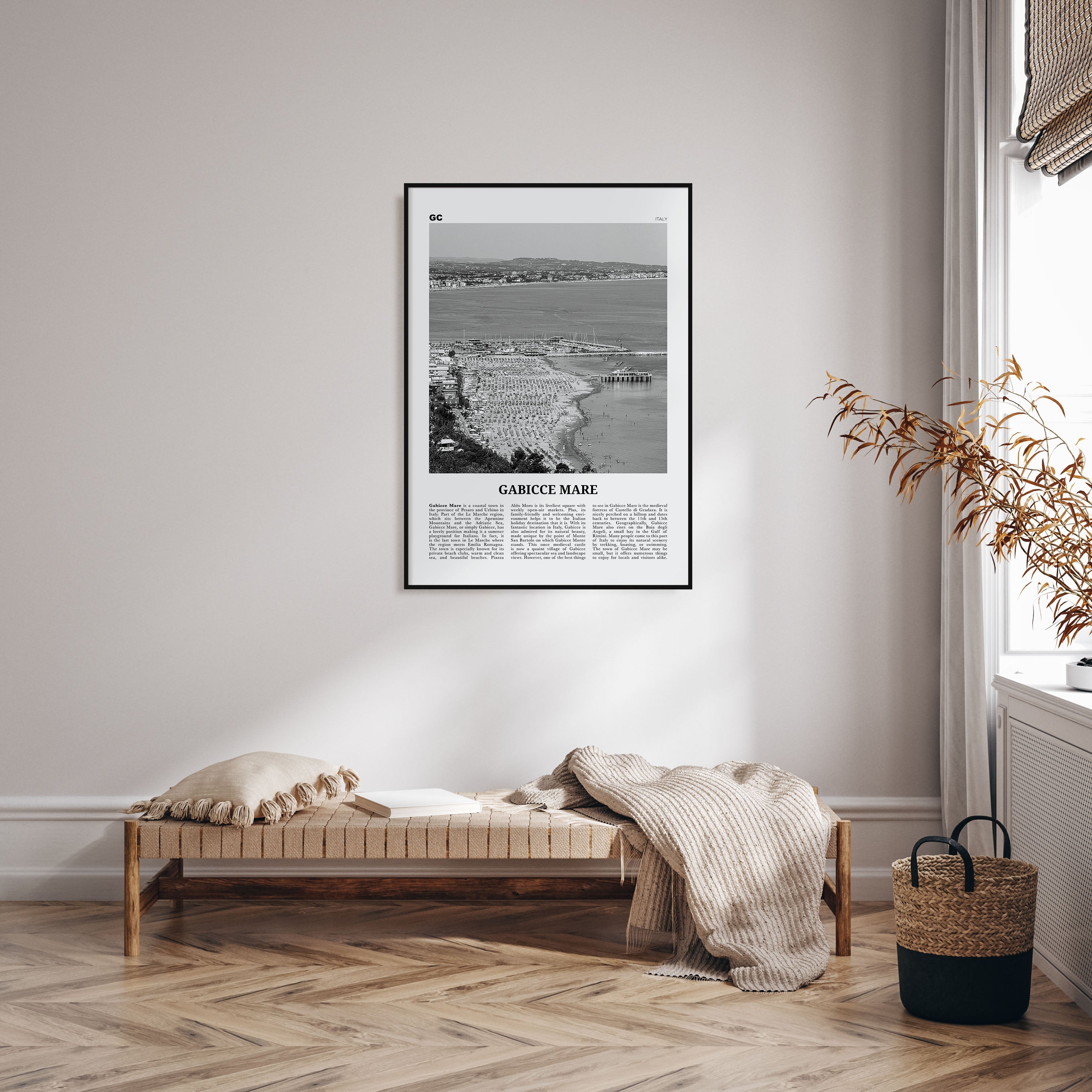 Gabicce Mare Travel B&W Poster