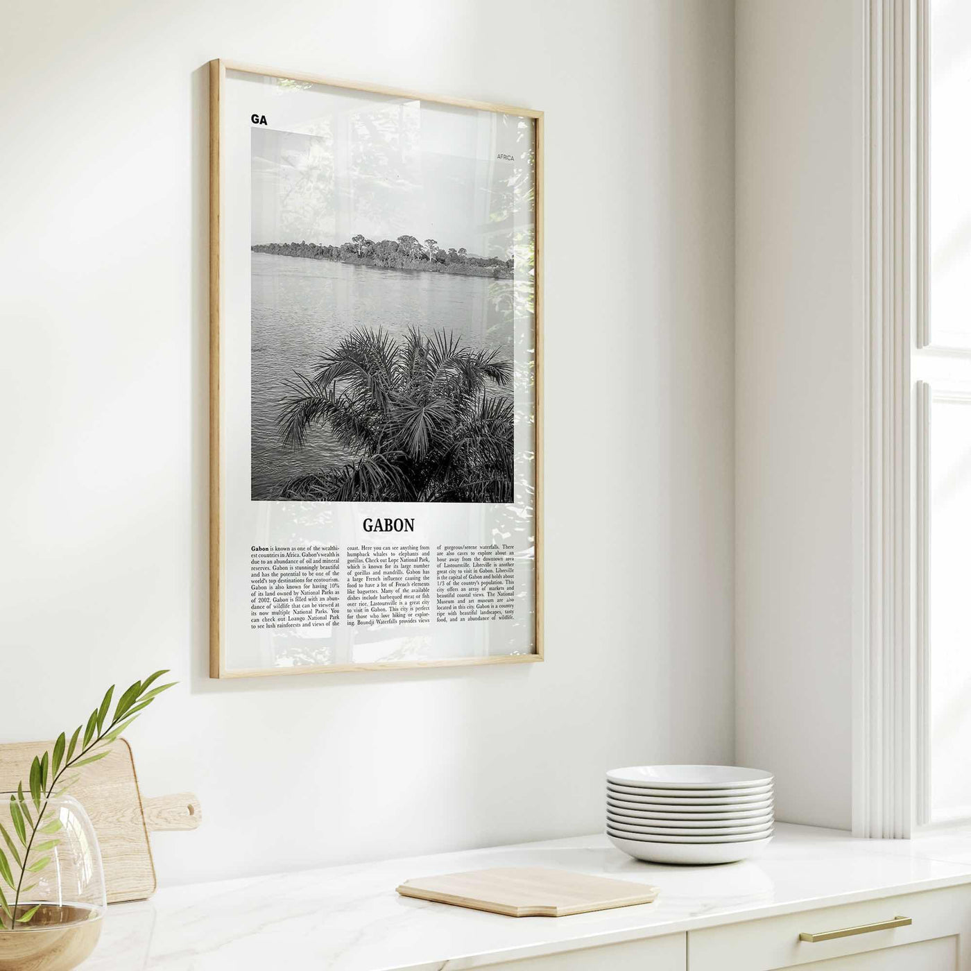 Gabon Print Black and White, Gabon Wall Art, Gabon Poster, Gabon Photo, Gabon Wall Decor, Country Art Print, Africa, Libreville