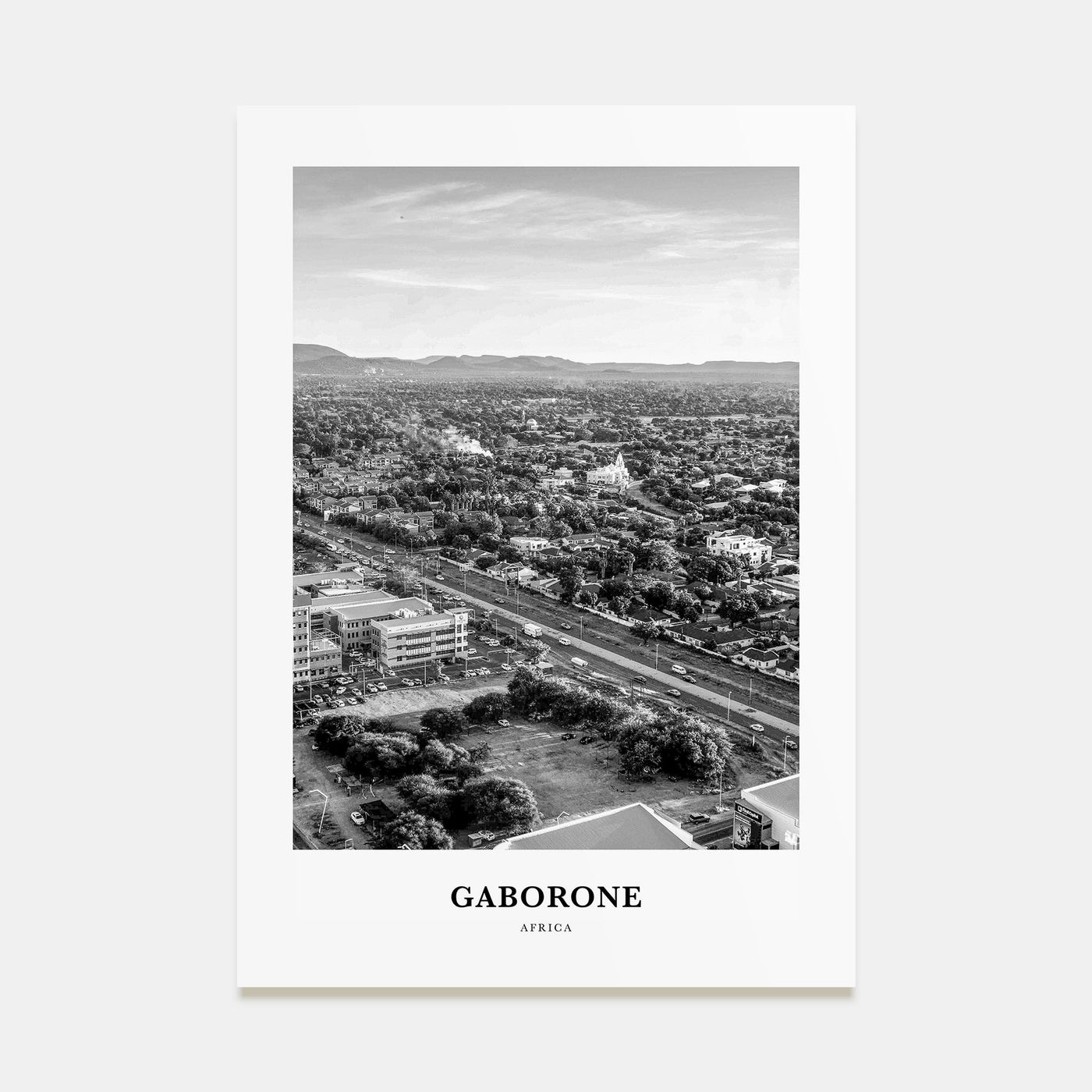 Gaborone Portrait B&W Poster
