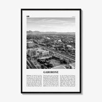 Gaborone Print Black and White, Gaborone Wall Art, Gaborone Poster, Gaborone Photo, Gaborone Wall Décor, Botswana, Gabs, Africa