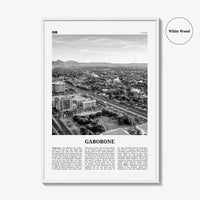 Gaborone Print Black and White, Gaborone Wall Art, Gaborone Poster, Gaborone Photo, Gaborone Wall Décor, Botswana, Gabs, Africa