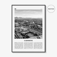 Gaborone Print Black and White, Gaborone Wall Art, Gaborone Poster, Gaborone Photo, Gaborone Wall Décor, Botswana, Gabs, Africa