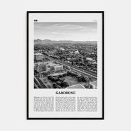 Gaborone Travel B&W Poster