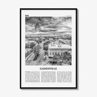 Gainesville Print Black and White, Gainesville Wall Art, Gainesville Poster, Gainesville Photo, Gainesville Wall Décor, Florida, USA