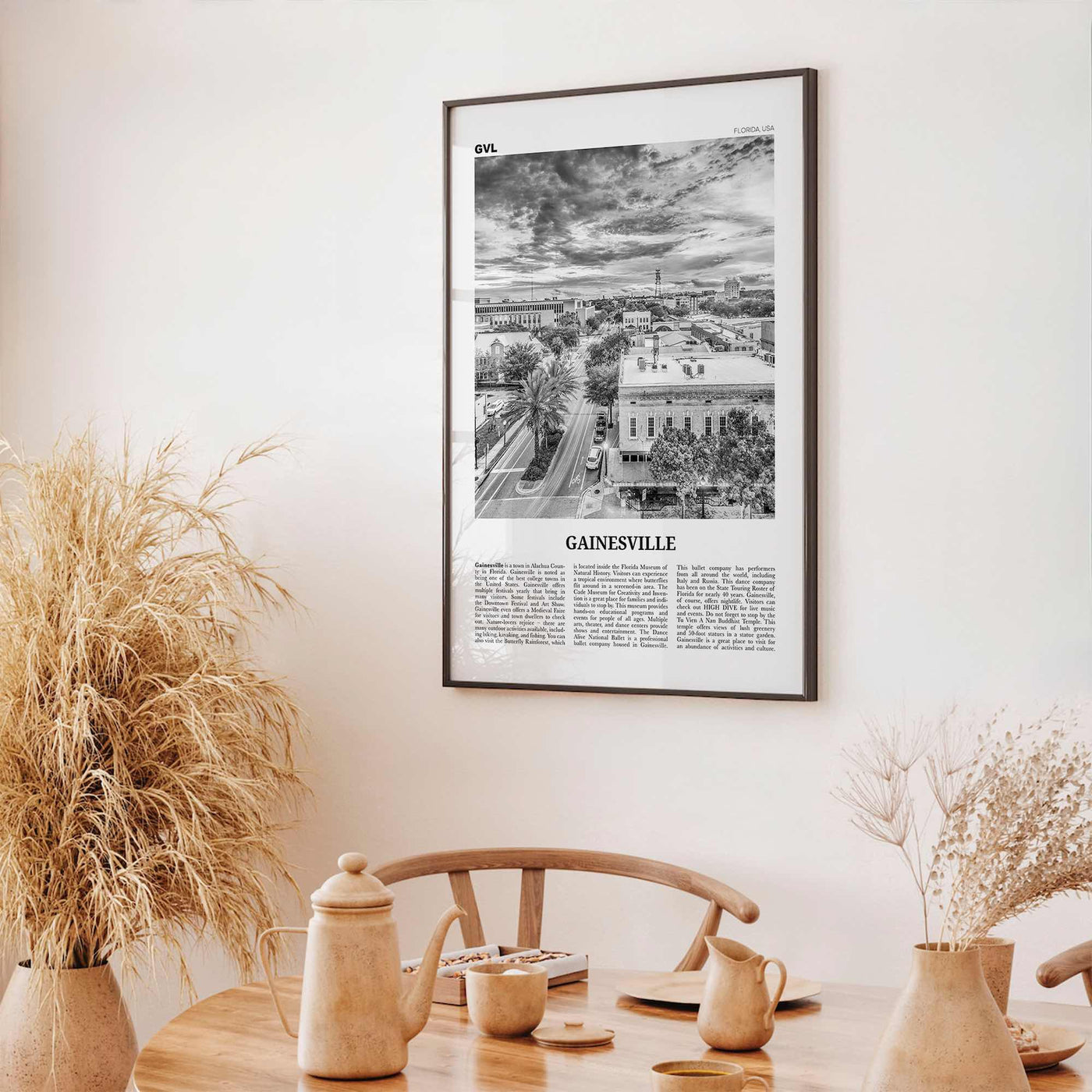 Gainesville Print Black and White, Gainesville Wall Art, Gainesville Poster, Gainesville Photo, Gainesville Wall Décor, Florida, USA