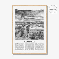 Gainesville Print Black and White, Gainesville Wall Art, Gainesville Poster, Gainesville Photo, Gainesville Wall Décor, Florida, USA