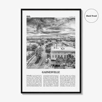Gainesville Print Black and White, Gainesville Wall Art, Gainesville Poster, Gainesville Photo, Gainesville Wall Décor, Florida, USA