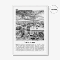 Gainesville Print Black and White, Gainesville Wall Art, Gainesville Poster, Gainesville Photo, Gainesville Wall Décor, Florida, USA