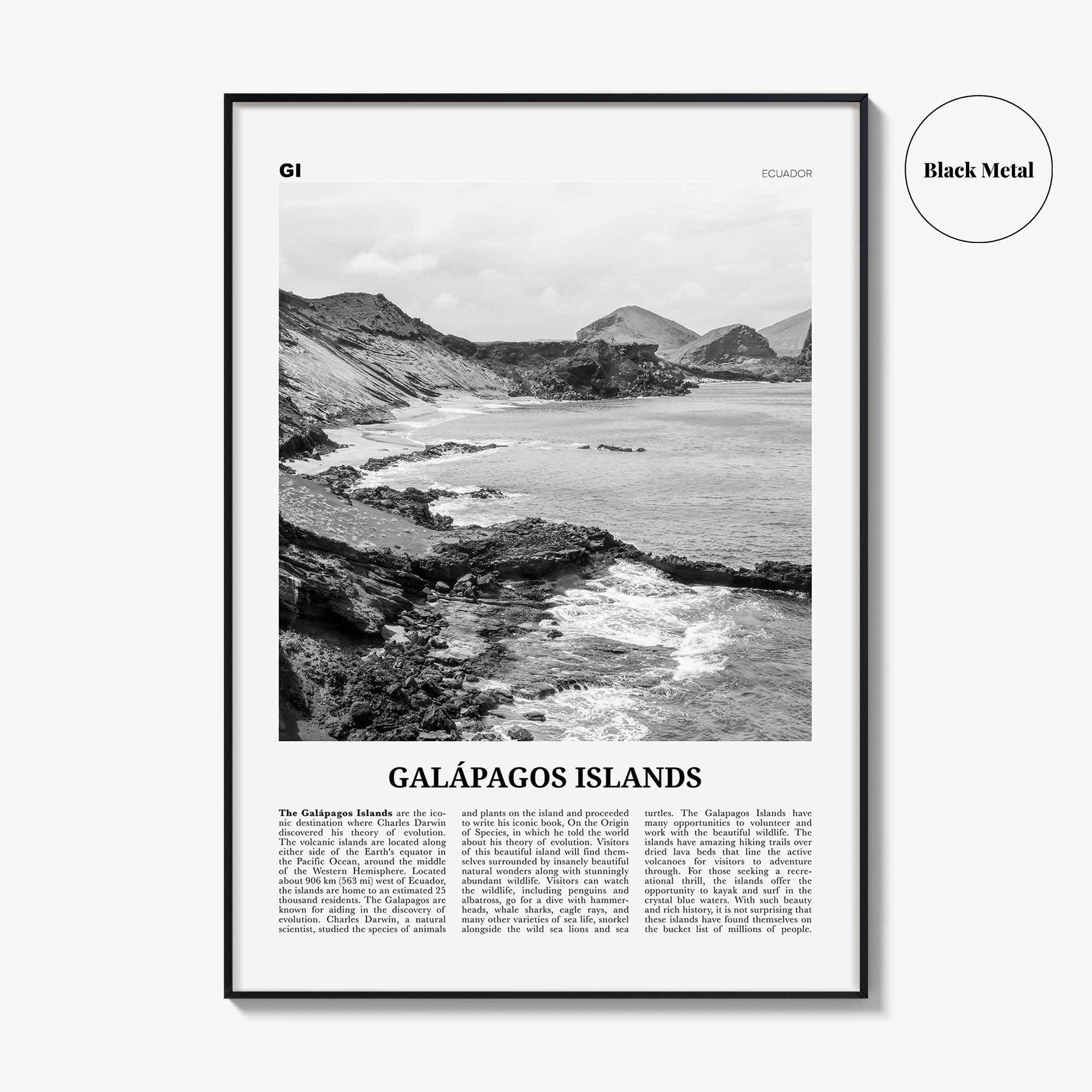 Galapagos Islands Print Black and White, Galápagos Islands Wall Art, Galápagos Islands Poster, Galápagos Islands Photo, Galápagos Wall Décor
