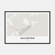 Galveston Map Landscape Poster
