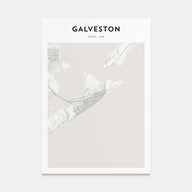 Galveston Map Portrait Poster