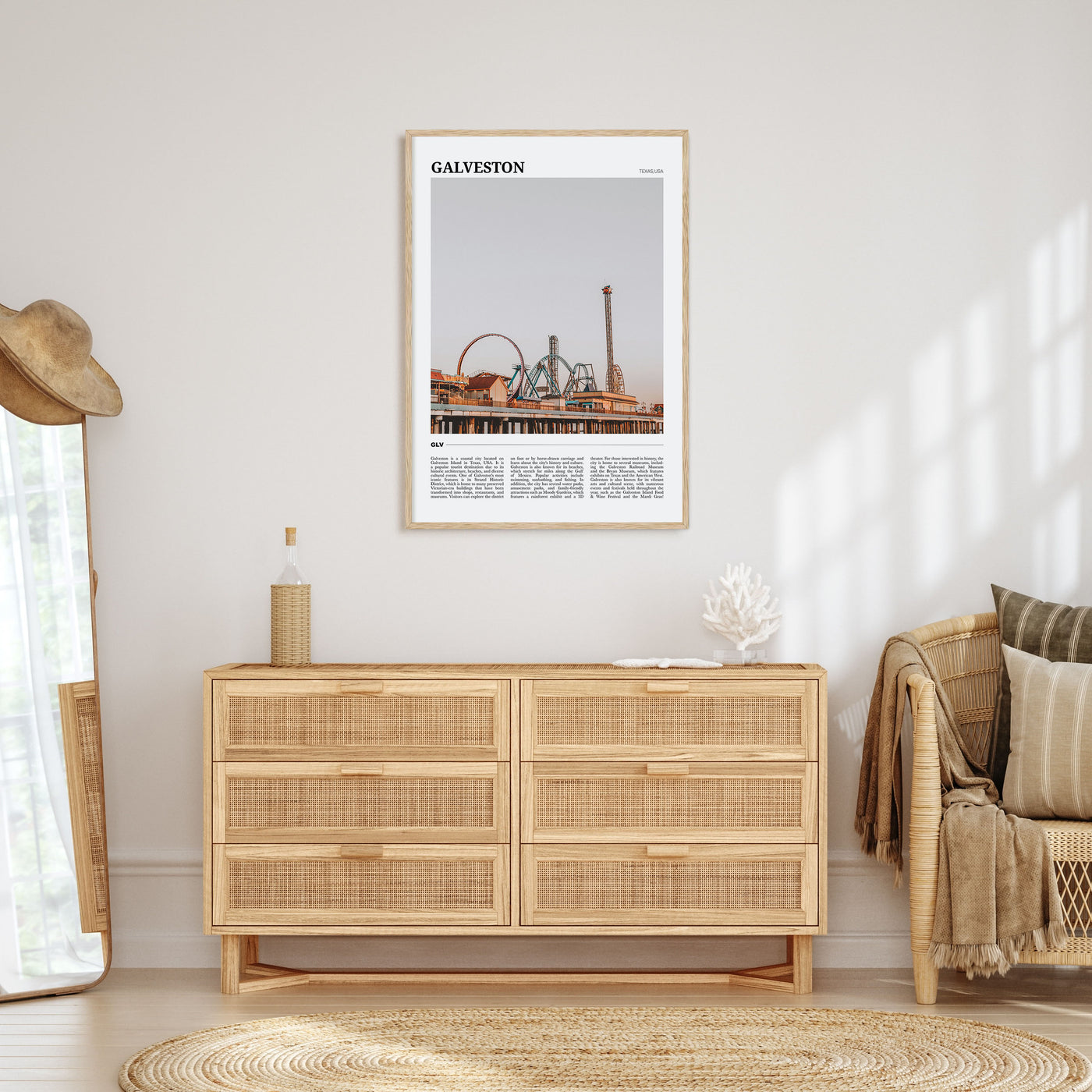 Galveston Travel Color Poster