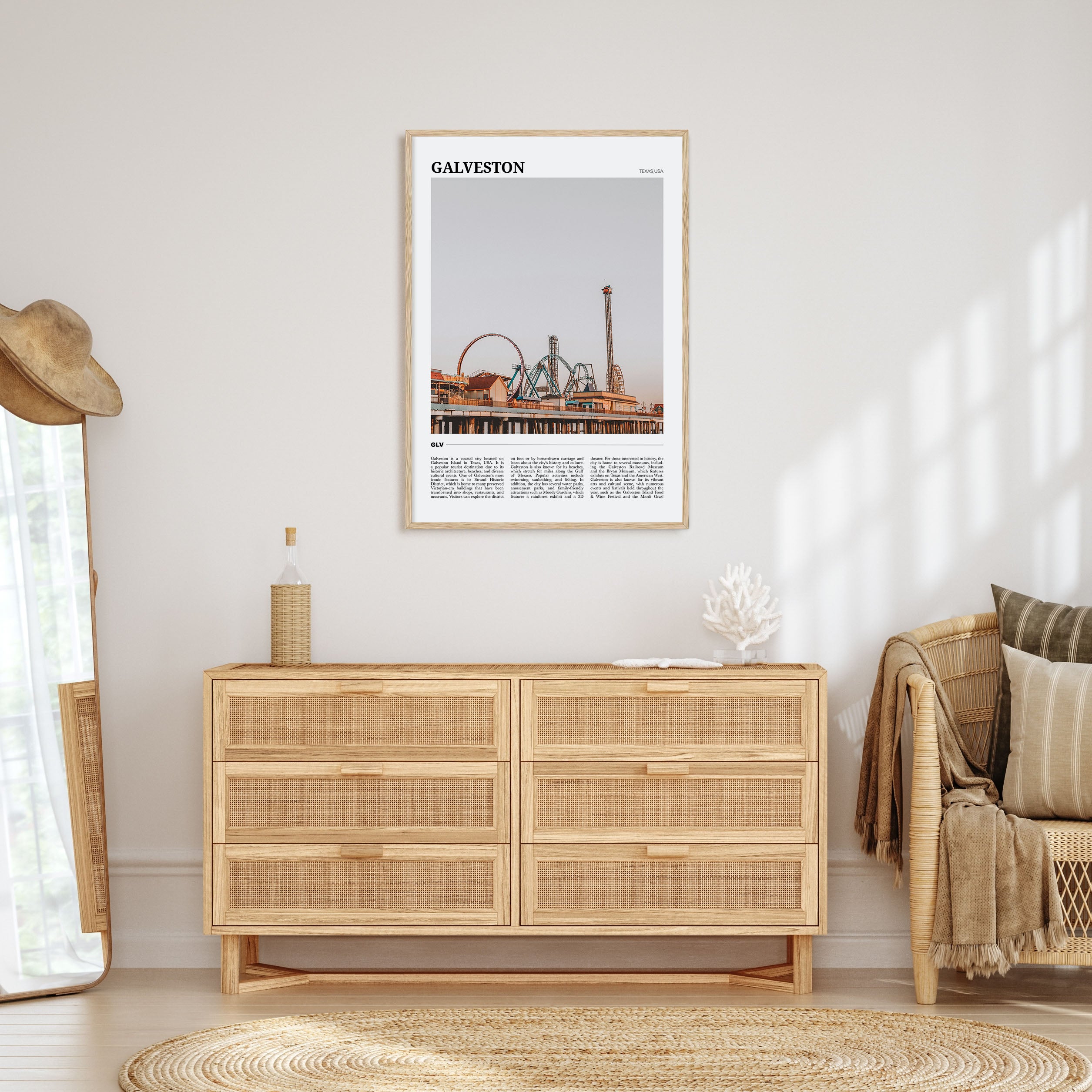 Galveston Travel Color Poster