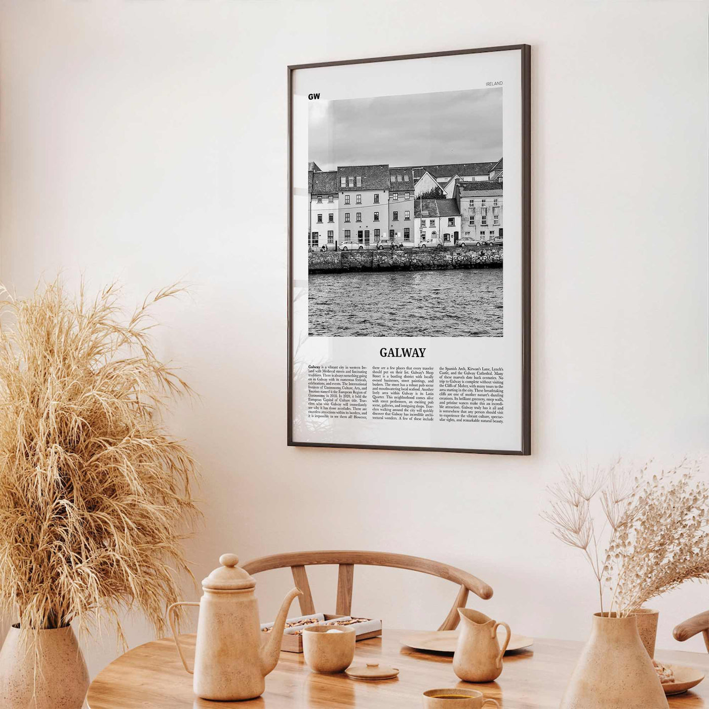 Galway Print Black and White, Galway Wall Art, Galway Poster, Galway Photo, Ireland, Gaillimh, Corrib, Connacht
