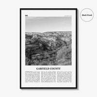 Garfield County Print Black and White, Garfield County Wall Art, Garfield County Poster, Garfield Photo, Garfield Wall Décor, Garfield Map