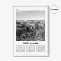 Garfield County Print Black and White, Garfield County Wall Art, Garfield County Poster, Garfield Photo, Garfield Wall Décor, Garfield Map
