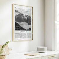 Garibaldi Lake Print Black and White, Garibaldi Lake Art, Garibaldi Lake Poster, Garibaldi Lake Photo, Garibaldi Lake Décor, Map
