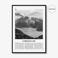 Garibaldi Lake Print Black and White, Garibaldi Lake Art, Garibaldi Lake Poster, Garibaldi Lake Photo, Garibaldi Lake Décor, Map