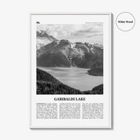 Garibaldi Lake Print Black and White, Garibaldi Lake Art, Garibaldi Lake Poster, Garibaldi Lake Photo, Garibaldi Lake Décor, Map