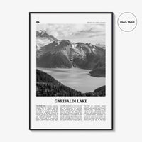 Garibaldi Lake Print Black and White, Garibaldi Lake Art, Garibaldi Lake Poster, Garibaldi Lake Photo, Garibaldi Lake Décor, Map