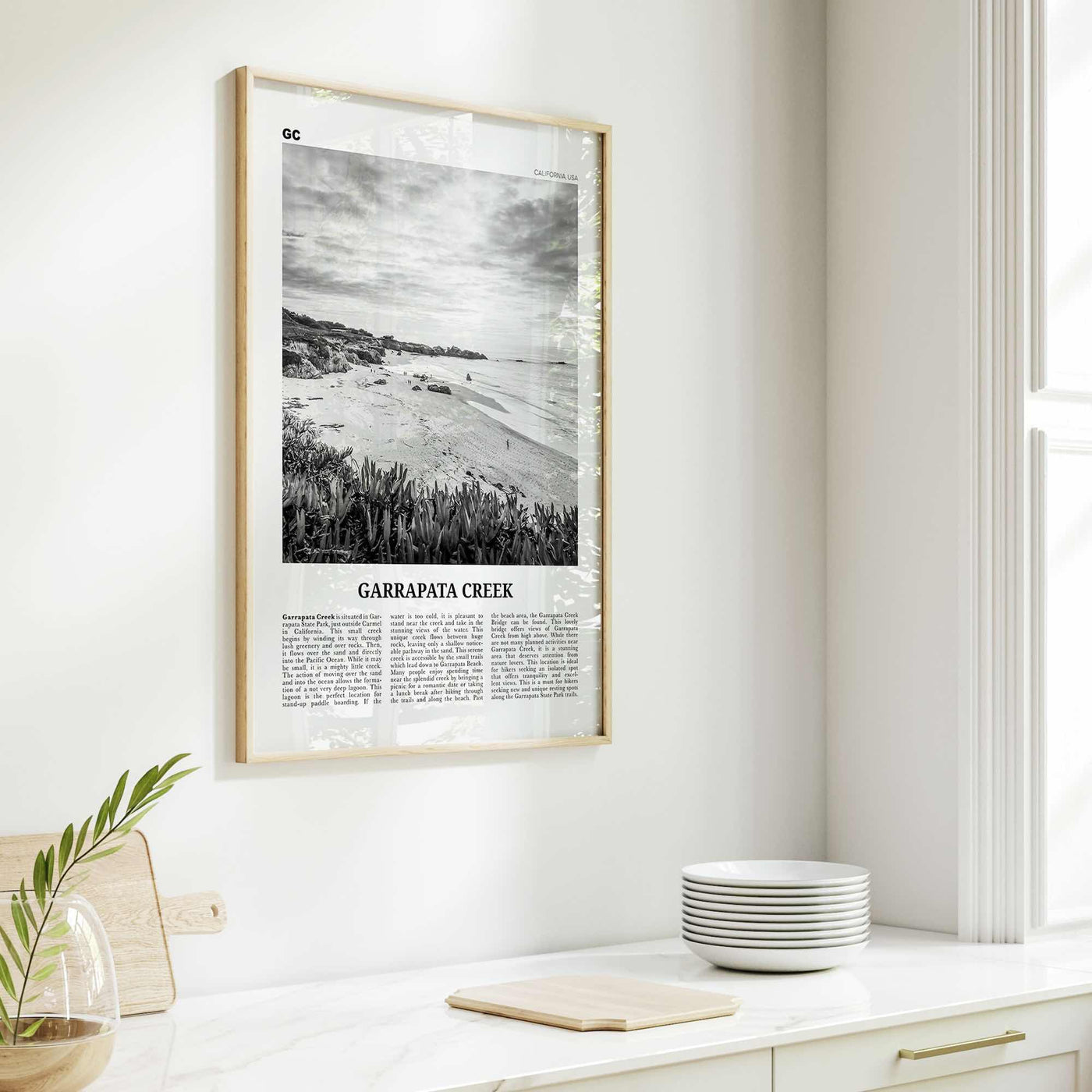 Garrapata Creek Print Black and White, Garrapata Creek Wall Art, Garrapata Creek Poster, Garrapata Creek Photo, Garrapata Creek Wall Décor